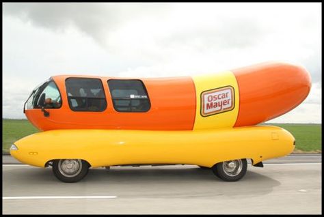 Nostalgic:  Oscar Mayer "Wienermobile" (24 pieces) Planes Trains Automobiles, Oscar Mayer, Brand Consistency, Vegas Hotel, Brand Icon, Las Vegas Hotels, Dog Car, Catalytic Converter, News Agency