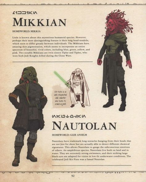 Mikkian Star Wars, Nautolan Oc, Star Wars Races, Gray Jedi, Jedi Archives, Star Wars Disneybound, D&d Star Wars, Star Wars Infographic, Concept Art Books