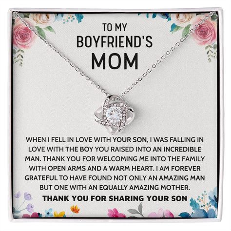 PRICES MAY VARY. TO MY BOYFRIENDS MOM NECKLACE: Each of our boyfriends mom necklace is attached with a heart touching message card and a gift box which could be send directly to your loving boyfriends mom as a elegant necklace for boyfriend's mom or future mother in law gift. PERSONALIZED MOTHERS DAY GIFTS FOR BOYFRIENDS MOM FROM GIRLFRIEND: Choose our Custom version then Click "Customize" to put your name and message on the card. That will be the best presents for boyfriend's mother or future m Good Presents For Boyfriends, Gifts For Boyfriends Mom, To My Boyfriends Mom, Gifts For Mother In Law, Gifts For Boyfriends, Boyfriend Necklace, Boyfriends Mom Gifts, Gifts For Mother, Presents For Boyfriend