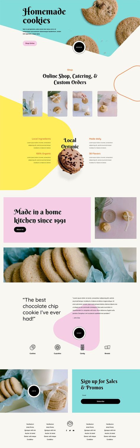 Cookie Website, Cookies Website, Gradient Color Design, Best Chocolate Chip Cookie, Small Business Website, Elegant Themes, Blog Themes, Homemade Cookies, Cookie Designs