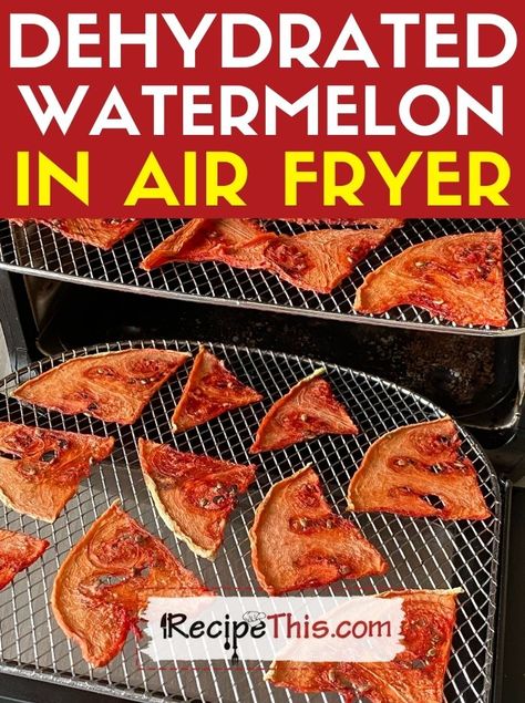 Dehydrated Watermelon. Let me show you how easy it is to dehydrate watermelon at home using the dehydrator setting on your air fryer. Dehydrate Watermelon, Dehydrated Watermelon, Watermelon Jerky, Dehydrator Recipes Fruit, Dried Watermelon, Cooking Pork Roast, Fruit Leather Recipe, Oven Recipe, Quick Healthy Snacks