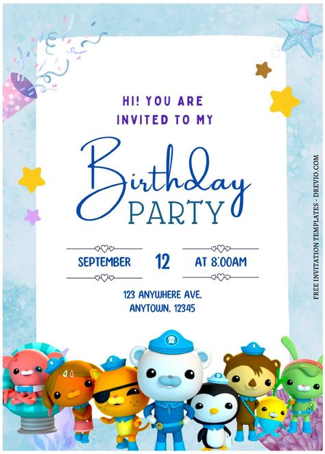 Download (Free Editable PDF) Dive Into The Fun Octonauts Adventure Birthday Invitation Templates Octonauts, proceed to the launch pad! You've come to the correct place if you're looking for creative DIY Octonauts birthday party. Today I'm presenting these completely handcrafted Octonauts party in... Octonauts Birthday Party, Octonauts Party, Launch Pad, Free Invitation Templates, Birthday Invitation Template, Birthday Template, 6th Birthday Parties, Birthday Backdrop, Party Activities