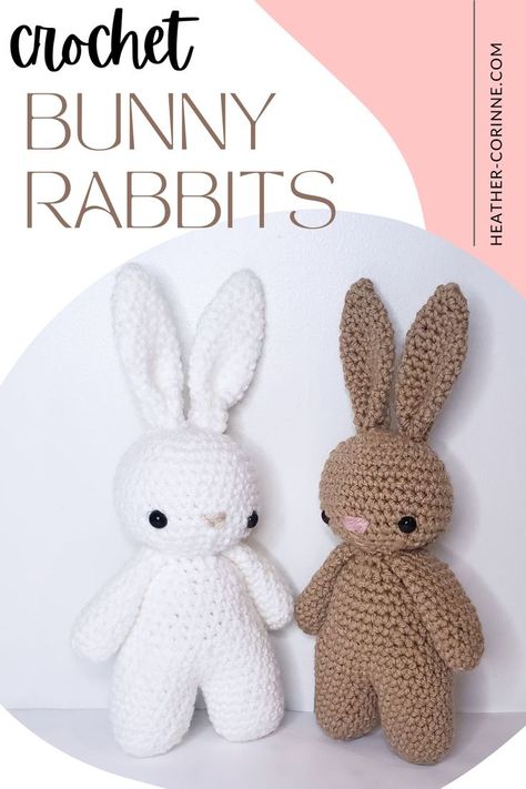 The Crochet Bunny Rabbit is a free crochet pattern that makes the perfect crochet baby shower gift, Easter basket stuffer, or nursery décor. Scroll down for the free amigurumi pattern and video tutorial! Easter Crochet | Bunny Amigurumi | Crochet Stuffed Animal | Crochet Toy | Free Crochet Pattern | Crochet Gift Ideas | Baby Crochet | Crochet Rabbit Free Pattern, Crocheted Bunny, Handmade Baby Shower Gift, Crochet Toys Free, Crochet Bunny Pattern, Easter Crochet Patterns, Crochet Rabbit, Crochet Animals Free Patterns, Haken Baby