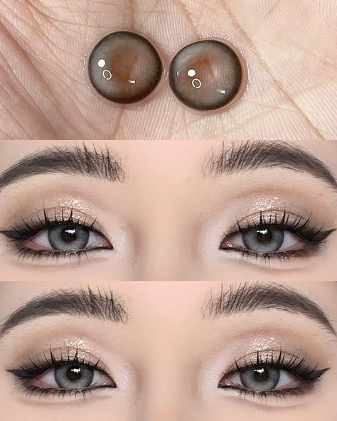 Douyin eye lenses #douyin #eyemakeup #lenses Douyin Eye Contacts, Douyin Contact Lens, Gray Eye Makeup, Big Eye Contacts, Korean Lenses, Coloured Contacts, Grey Eye Makeup, Eye Lens Colour, Colored Eye Contacts