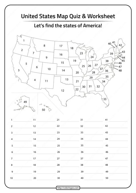 If you want to learn the states in the United States, this activity page is for you. The solutions is here too!!! #free #printable #geography #color #states #us #usa #worksheet #exercise #unitedstatesofamerica Geography Coloring Pages, 3rd Grade Geography Worksheets, State Capitals Worksheet Free Printable, Us States And Capitals Free Printable, States And Capitals Printables Free, State Worksheets Free Printable, Blank United States Map Free Printable, Usa Map Worksheet, Usa Maps Printable