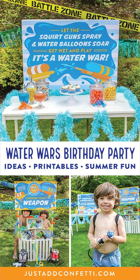 Water Wars Birthday Party, Pretzel Skeletons, Water Birthday Party, Water Birthday Parties, Pancakes Gift, Water Wars, Backyard Birthday Party, Water Birthday, Morning Pancakes