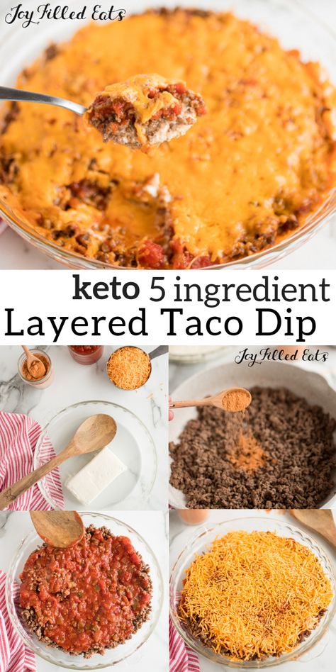 Mexican Taco Dip, Taco Dip With Meat, Layered Taco, Layered Taco Dip, Desserts Keto, Joy Filled Eats, Low Carb Appetizers, Taco Dip, Low Carb Dessert