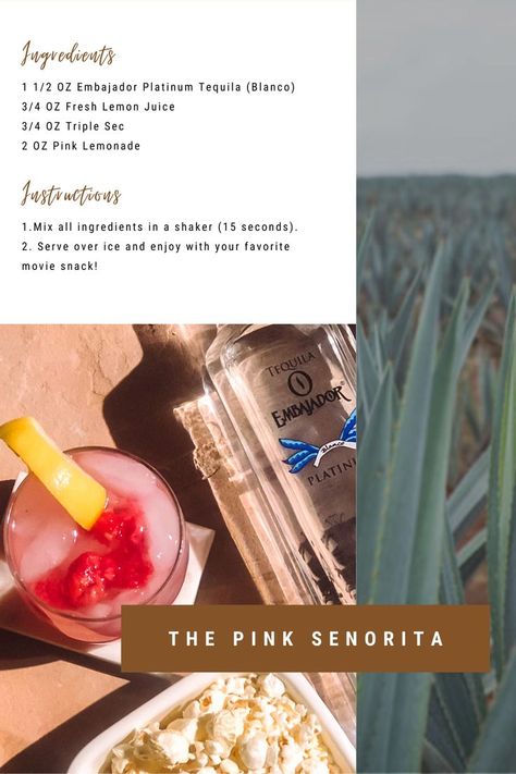 The perfect movie night pairing, The Pink Senorita. 🎥🍹 Pink Senorita, Perfect Movie Night, Movie Snacks, Perfect Movie, Triple Sec, Pink Lemonade, Cocktail Recipe, Fresh Lemon Juice, Movie Night