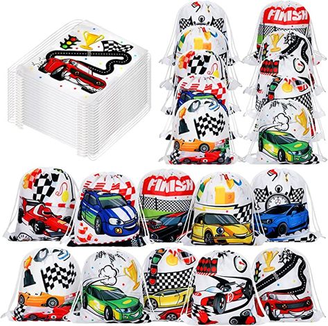 Race Car Birthday Party Supplies Truck Gift Bags Racing Drawstring Backpack Party Favors Truck Candy Treats Bags Goodie Snack Bags for Boys Kids Birthday Party Decorations (Race Car, 20 Pieces) Cars Trucks Birthday Party, Race Car Party Favors, Car Theme Party, Truck Party Favors, Kids Birthday Party Decorations, Car Birthday Party, Car Themed Parties, Truck Birthday Party, Race Car Birthday Party