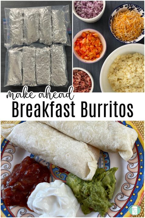 Breakfast Burritos Freezer Friendly Breakfast Burritos, Freezing Breakfast Burritos, Make Ahead Burritos Frozen, How To Freeze Breakfast Burritos, Healthy Breakfast Burritos Freezer, Breakfast Burritos Freezer, Plated Breakfast, Frozen Breakfast Burritos, Freezable Breakfast Burritos