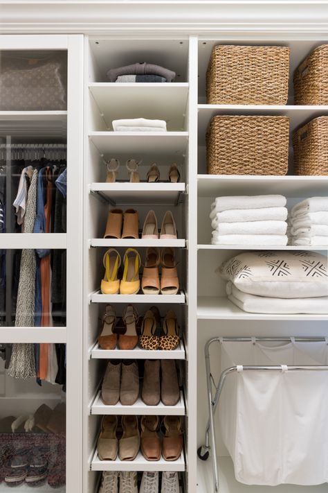 women's shoe storage ideas, IKEA closet makeover Shoe Storage Wardrobe Ideas, Ikea Pax Wardrobe Shoe Storage, Ikea Wardrobe Shoe Storage, Ikea Shoe Closet Hack, Pax Closet Shoe Storage, Pax Shoes Organization, Ikea Pax Wardrobe Shoes, Walk In Wardrobe Shoe Storage, Ikea Closet Shoe Storage