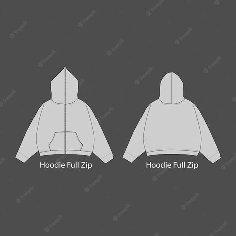 Premium Vector | Full zip hoodie sweatshirt flat technical drawing illustration mockup template. cad streetwear Illustration Mockup, Hoodie Template, Clothing Brand Logos, Hoodie Mockup, Brand Logos, Clothing Mockup, Graffiti Lettering, Technical Drawing, Zipper Hoodie