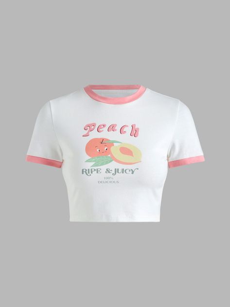 Adorable Peach Crop Top - Cider Peach Crop Top, Juicy Peach, Streetwear Tops, Baby T Shirts, Short Sleeve Cropped Top, Trendy Clothes For Women, Infant Tees, Cider, Casual Tops