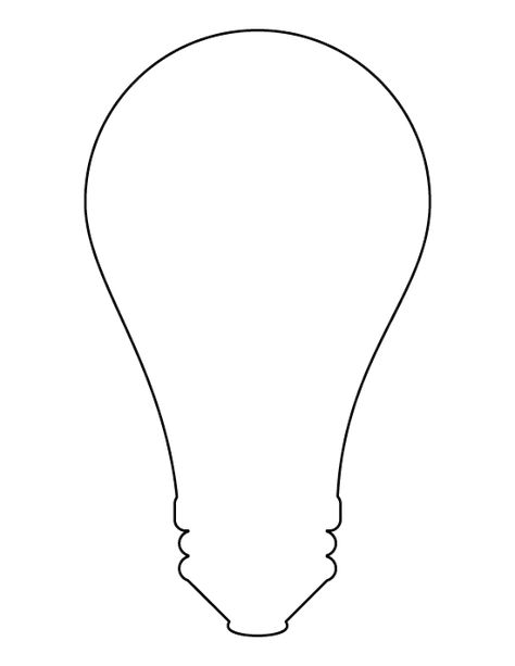 Printable light bulb pattern. Use the pattern for crafts, creating stencils, scrapbooking, and more. Free PDF template to download and print at http://patternuniverse.com/download/light-bulb-pattern/. Lewis Latimer Light Bulb Craft, Lightbulb Template Free Printable, Lightbulb Drawings, Light Bulb Template, Light Bulb Pattern, Lewis Latimer, Light Bulb Drawing, Coloring Crafts, Light Bulb Art