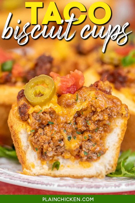 Taco Biscuits, Farmer Meals, Canned Biscuit Recipes, Taco Casseroles, Biscuit Cups Recipes, Taco Sticks, Stuffed Biscuits, Beef Taco Seasoning, Ground Beef Taco Seasoning