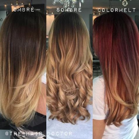 Ombre, Sombre and Colormelt? How Do They Differ? | Modern Salon Ombré Hair, Hair Color And Cut, Hair Envy, Blonde Balayage, Love Hair, Great Hair, Blonde Hair Color, Ombre Hair, Blonde Highlights