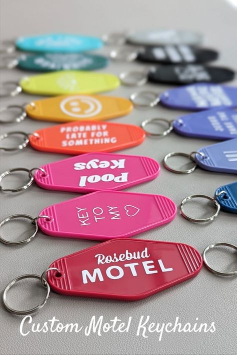 Custom Motel Keychains on Etsy Motel Key, Keychain Funny, Motel Keychain, Custom Keychains, Keychain Cute, Keychain Design, Key Design, Custom Keychain, Denver Co