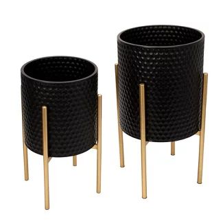 Planters : Target Black Planters, Patio Inspiration, Raised Planter, Planter Stand, Metal Planters, Metal Texture, Black Iron, Side By Side, Black Pattern