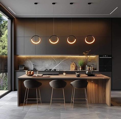 Contemporary Luxe Interior Design, Kitchen Light Fixtures, Top Kitchen Designs, Inspiring Lifestyle, Kitchen Luxury, 2024 Kitchen, Loft Kitchen, Instagram Kitchen, Dream Kitchens Design