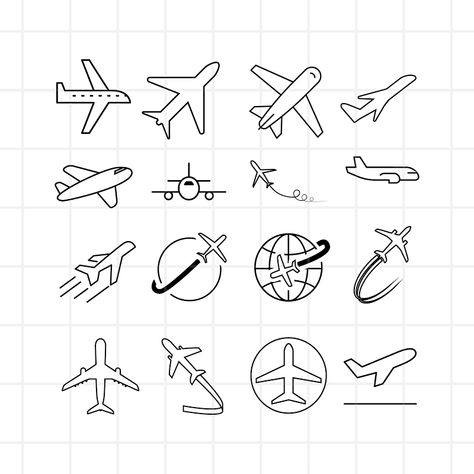 Doodle Art Airplane, Nails With Airplanes, Airplane Drawing Cute, Pictures Of Airplanes, Airplane Design Sketch, Drawing An Airplane, Clip Art Airplane, Airplane Doodle Easy, Plane Doodle Airplane