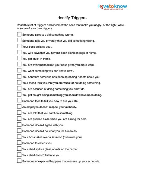 Identify Your Triggers Types Of Emotional Triggers, Identify Triggers Worksheet, Trigger Identification Worksheet, Working Through Triggers, How To Identify Triggers, What Are Triggers, What Are My Triggers, Identifying Triggers Worksheet, Emotional Identification Activities