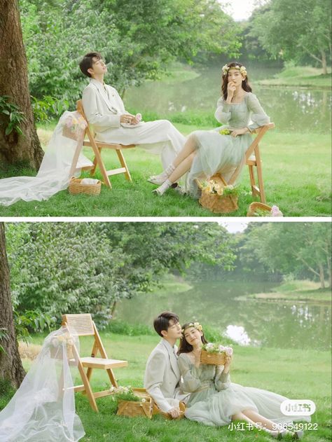 Rustic Prenup, Chinese Wedding Photos, Bali Prewedding, Prenup Shoot, Prenup Ideas, Photo Concept, Korean Wedding Photography, Pre Wedding Photoshoot Outfit, Photoshoot Outdoor