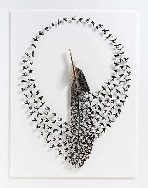 Wal Art, Colossal Art, Flock Of Birds, Tiny Bird, Feather Crafts, Feather Art, Bird Supplies, Bird Sculpture, Birds Flying