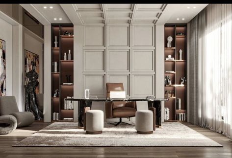 Powder Table Dressing Rooms, Office Interior Design Luxury Classic, Grand Office Design, Home Office Design Luxury, Modern Luxury Study Room Design, New Classic Office Interior Design, Classical Office Design, Modern Classic Office Design, Small Luxury Office