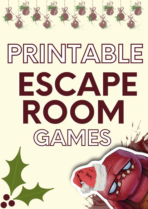 Christmas Escape Room, Escape Room Themes, Escape Room Party, Escape Room Games, Escape Room Diy, Printable Escape Room, Escape Room Challenge, Escape Room For Kids, Dinner Party Games