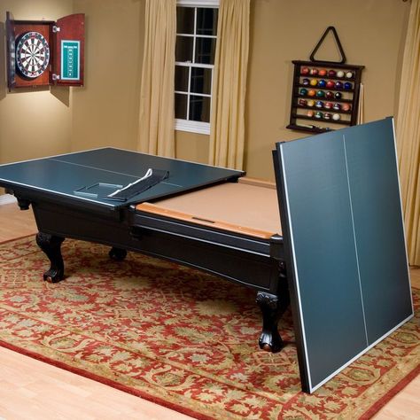 Table Tennis Conversion Top, Custom Pool Tables, Pool Table Room, Basement Games, Home Game Room, Game Room Basement, Pool Rooms, Pong Table, Billiard Room