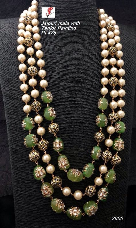 Mala Available at Ankh Jewels for booking msg on +91 9619291911..... Kundan Moti Long Set, Pearl Jewellery Designs, Kundan Mala, Good Jewelry, Gold Pearl Jewelry, Types Of Jewelry, Pearl Jewelry Design, Pearl Necklace Designs, Beaded Necklace Designs