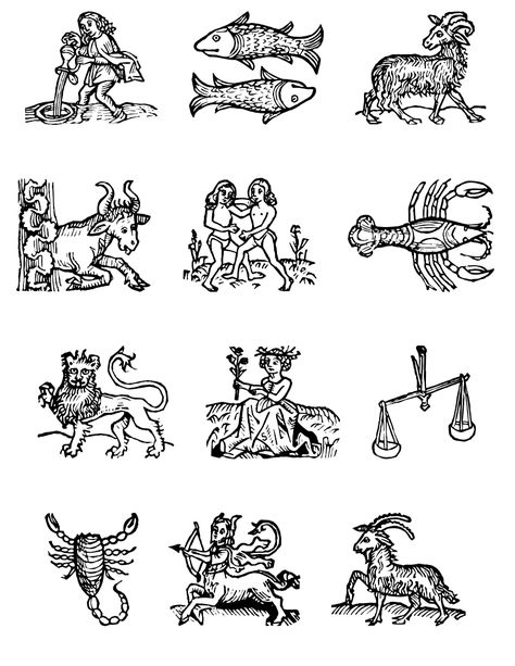 Zodiac signs no labels Moon Sign Meaning, Ancient Zodiac, Zodiac Icons, Vintage Zodiac, Moon Signs, Zodiac Signs Astrology, 12 Zodiac Signs, Zodiac Symbols, Antique Inspiration