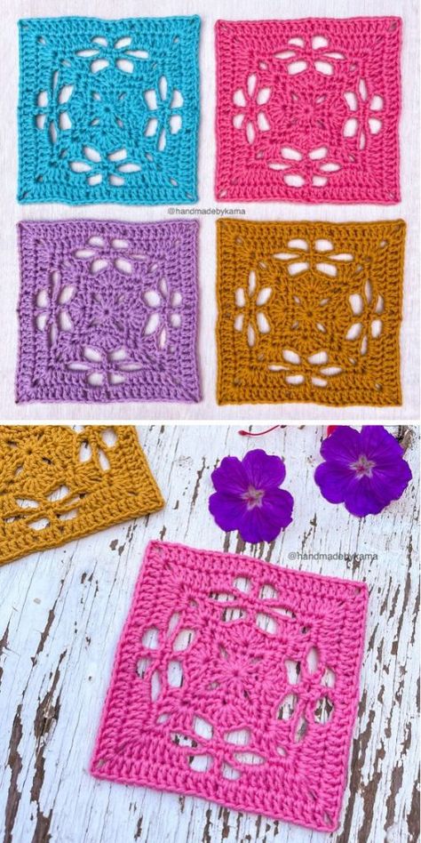 Crochet Square Patterns Blanket, Rose Granny Square Pattern Free, Free Crochet Square Patterns, Crochet Tutorial For Beginners, Crochet Runner, Granny Square Pattern Free, Afghan Squares, Crochet Granny Squares, Granny Square Crochet Patterns Free