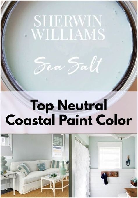 Sherwin Williams Paint Colors Green, Gray Paint Colors Sherwin Williams, Coastal Blue Paint, Beach Paint Colors, Peaceful Home Decor, Blue Interior Paint, Sea Salt Paint, Light Blue Paint Colors, Light Green Paint