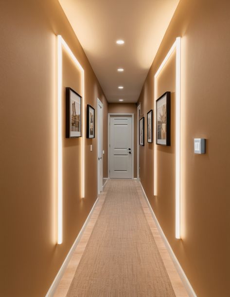 Long Narrow Entry Hallway Ideas, Small Passage Decor Ideas, Small Hallways Ideas, Passage Decor Ideas, Passageway Design, Hall Ways Ideas Narrow, Small Narrow Hallway Ideas, Long Hallway Decorating Narrow, End Of Hallway Decor Ideas