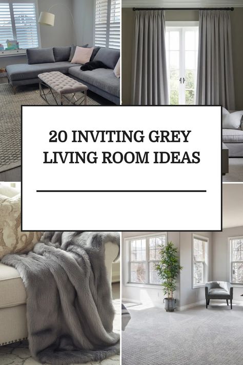 Collage of stylish grey living room designs with cozy furniture. What Colour Goes With Grey Living Room, Living Room Inspiration Gray Walls, Colours That Go With Grey Living Rooms, Gray Color Palette Living Room, Cosy Grey Living Room, Cozy Grey Living Room, Colours That Go With Grey, Living Room Inspiration Grey, Grey Living Room Ideas