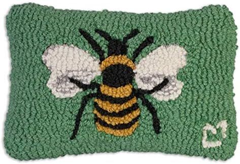 HANDCRAFTED QUALITY: Our natural wool 8 x 12 Honey Bee pillow is hand hooked by skilled artisans who create long-lasting decorative pillows that are perfect on any bed, couch or rocking chair. NEW ZEALAND WOOLS: Our distinctive 100% natural, non-allergenic, wool pillow covers incorporate pure New Zealand wool, recognized for superior comfort, breathability and lasting quality. Hand Hooked Pillows, Bee Pillow, Hooked Pillow, Hooked Wool, Wool Throw Pillows, Garden Pillows, Wool Throw, Wool Pillows, Rug Hooking