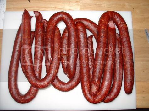 Deer Recipes Venison, Kielbasa Sausage Recipes, Homemade Summer Sausage, Recipes Venison, Smoked Kielbasa, Venison Sausage Recipes, Kielbasa Recipe, Venison Sausage, Meat Sticks