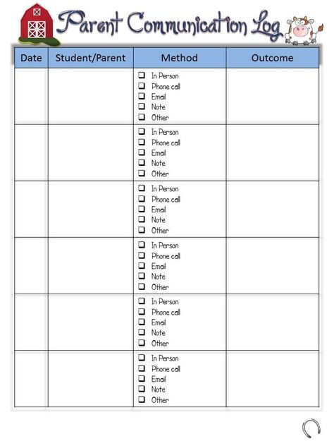 Second Grade Savvy: Parent Contact School Communication Log, Parent Communication Log, Take Home Folders, Kindergarten Parent, Grammar Review, Communication Log, Toddler Teacher, Parent Contact, Free Preschool Printables