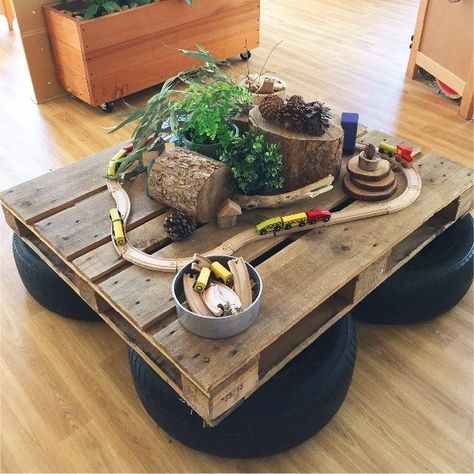 What an incredible small world play idea! Eyfs Outdoor Area, Childcare Rooms, Curiosity Approach, Reggio Emilia Inspired, Reggio Inspired Classrooms, Outdoor Learning Spaces, Reggio Classroom, Eyfs Classroom, Preschool Rooms