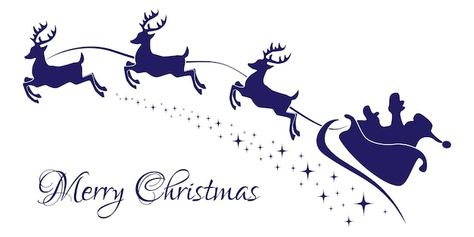 Vector merry christmas with santa claus ... | Premium Vector #Freepik #vector #santa-silhouette #santa-reindeer #santa-flying #santa-sleigh Santa Claus On Sleigh, Sleigh Silhouette, Santa Sleigh And Reindeer, Reindeer Flying, Santa Claus Sleigh, Sleigh And Reindeer, Reindeer And Sleigh, Background Christmas, Santa Sleigh