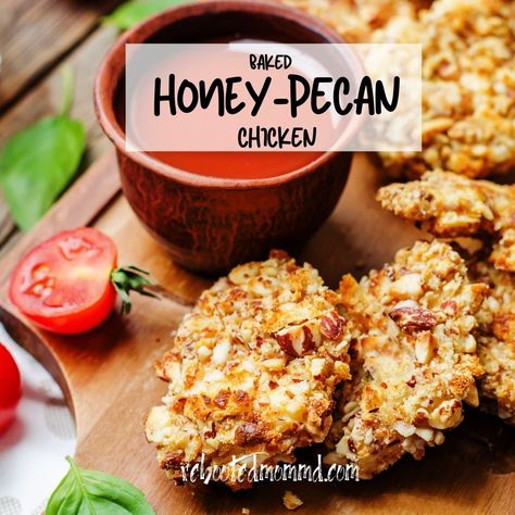 Pecan Chicken Baked, Honey Pecan Chicken, Homemade Honey Mustard, Mustard Dipping Sauce, Pecan Chicken, Party Appetizer, To My Parents, Baked Chicken Recipes, Dish Recipes