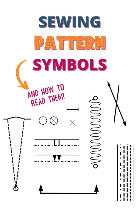 Sewing beginners, this sewing lesson is essential before you make your own clothes using clothing patterns. Learn how to read pattern making symbols on sewing patterns before you start sewing clothes, to get the best results. This free guide will teach you the sewing terms used with sewing symbols so you can get the sewing basics down fast! You don't need a sewing eBook, this free sewing tutorial will teach you everything! Beginning Sewing Patterns, How To Use A Sewing Pattern, How To Draw A Pattern For Sewing, Sewing Terms For Beginners, Make Your Own Clothes Beginners, Fabric Guide For Sewing, Sewing Cheat Sheets, How To Start Sewing For Beginners, How To Read A Sewing Pattern