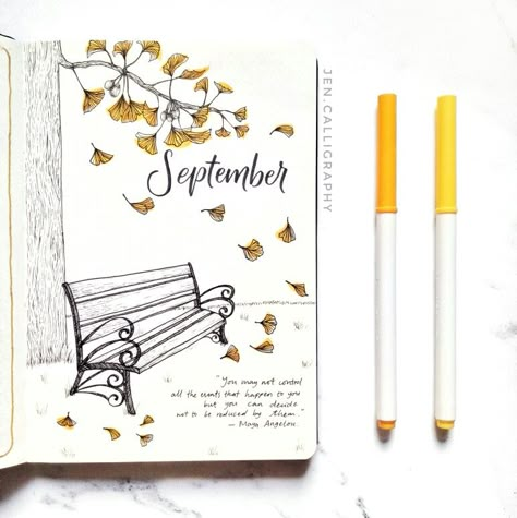 Bujo Leaf Theme, Bujo Leaves Theme, Bujo Autumn Theme, Fall Bujo Theme, October Bujo Cover, Bujo Autumn, Autumn Bujo, Bujo Cover, September Themes