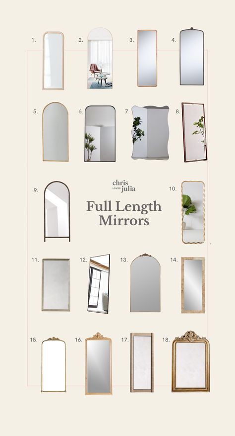 Well, I Found the Perfect Floor Mirror for our Bedroom - Chris Loves Julia Styling A Floor Mirror, Floor Mirror In Bedroom, Bedroom Floor Mirror, Floor Mirror Bedroom, Wall Mirror Bedroom, Decor Ideas Bedroom, Simple Room, Primary Bedroom, Bedroom Decor Ideas