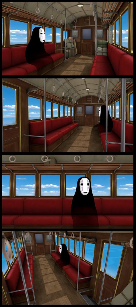 Ghibli Diorama, Ghibli Train, Ghibli Mural, Japan Subway, 2d Background, Train Scene, Train Wallpaper, Album Aesthetic, Comic Book Art Style