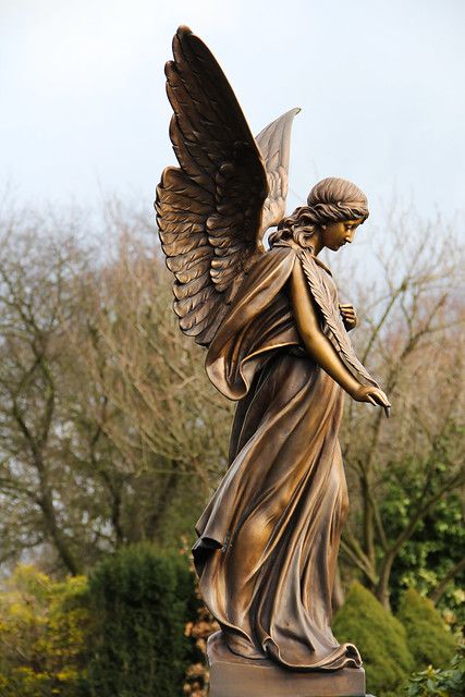 Angel Wing Statue, Angel Sculpture Art, Angel Statues Sculpture, Cemetery Angels, Cemetery Statues, Angel Statue, Angel Sculpture, Old Cemeteries, Angel Images