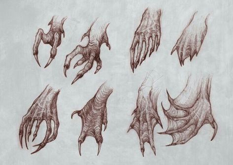 Monster Feet Drawing, Clawed Hands Drawing, Dragon Feet Reference, Monster Hands Drawing, Dragon Hands, Aquatic Dragon, Dragon Claws, Dragon Hand, Monster Hands