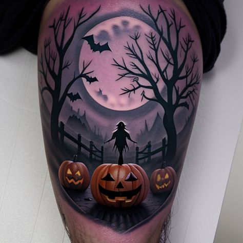 Halloween Spooky tattoo on leg - Creative Tattoo Ideas Creative Tattoo Ideas, Tattoo On Leg, Creative Tattoo, Spooky Tattoos, Halloween Tattoos, Halloween Spooky, Creative Tattoos, Leg Tattoos, Tattoo On