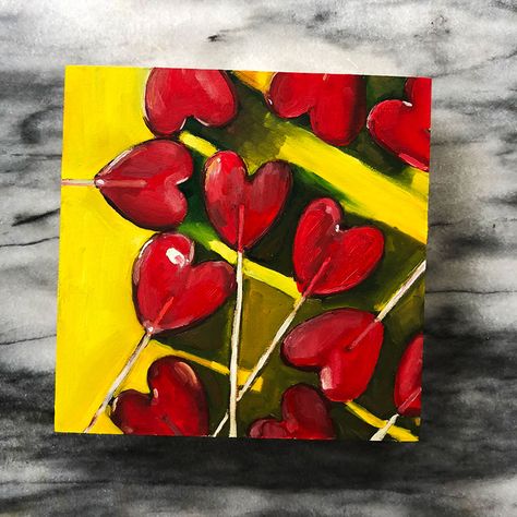 Vday Paintings, Acrylic Valentine Paintings, Easy Valentine Acrylic Painting Ideas, Step By Step Valentine Painting, Valentine’s Day Painting On Canvas For Boyfriend, Valentine’s Day Acrylic Painting, Valentines Day Painting, Day Painting, New Mommy